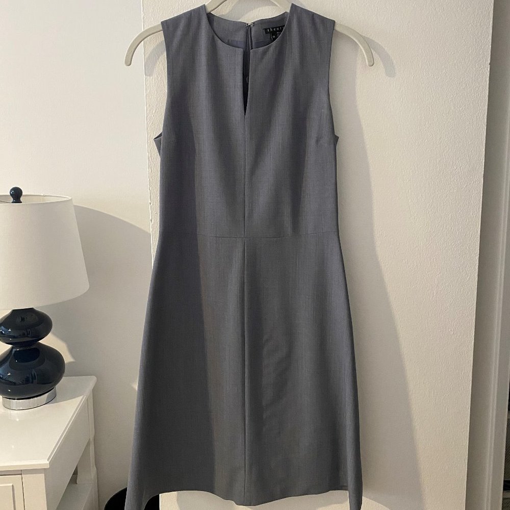 Theory Split Front Fit & Flare Dress